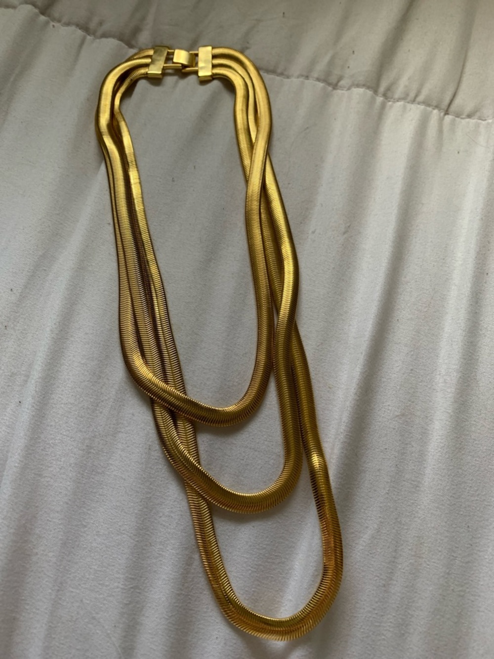 J. Crew Gold Multi-Strand Flat Snake Necklace